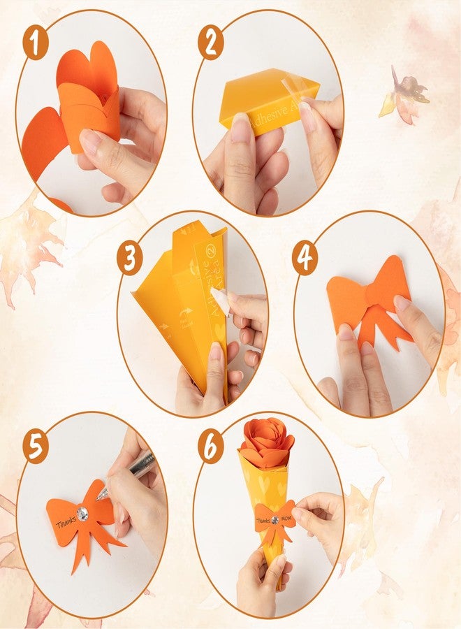 بيومي مجموعة بيومي لصنع باقة زهور - مجموعة صنع باقة زهور خريفية مكونة من 24 قطعة للأطفال، هدية مثالية لعيد الشكر. اصنع بنفسك باقة زهور ورقية ثلاثية الأبعاد تعبر عن الامتنان، مشروع فني يمكنك صنعه بنفسك للمنزل أو المدرسة أو الفصل الدراسي. - Image 3